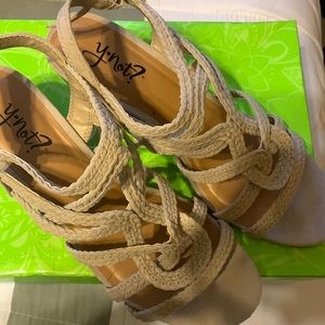 Y Not 2 Inch Wedge Knit Sandals